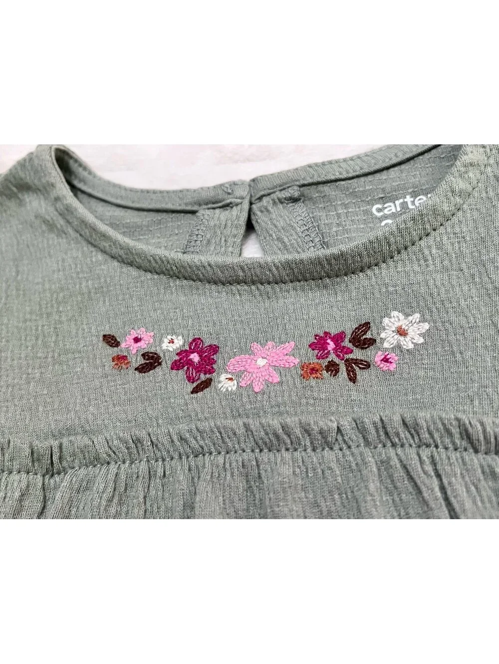 Carter’s Girls Long Sleeve Peplum Top w/ Embroidered Floral Accent (3T) *NWT